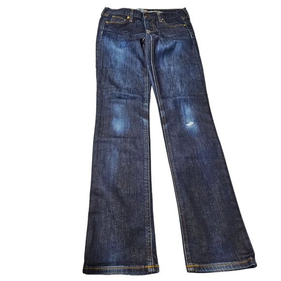 J Crew Matchstick Jeans Womens Size 26 Short Skinny Low Rise Dark Wash Denim - Picture 2 of 6